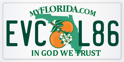 FL license plate EVCL86