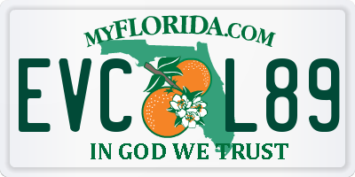 FL license plate EVCL89