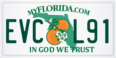 FL license plate EVCL91