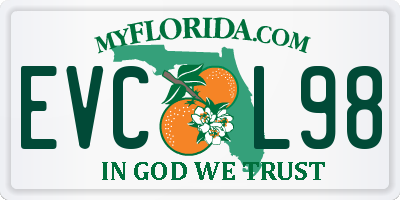 FL license plate EVCL98