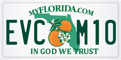 FL license plate EVCM10