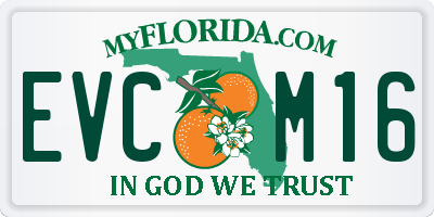 FL license plate EVCM16