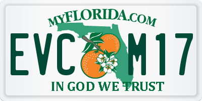 FL license plate EVCM17