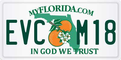 FL license plate EVCM18