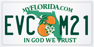 FL license plate EVCM21