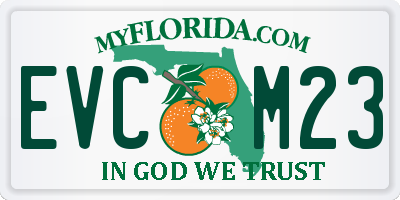 FL license plate EVCM23