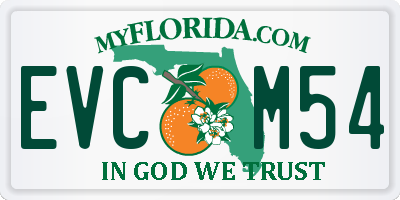 FL license plate EVCM54