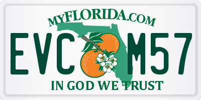 FL license plate EVCM57