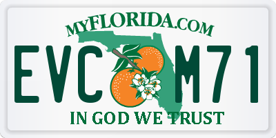 FL license plate EVCM71