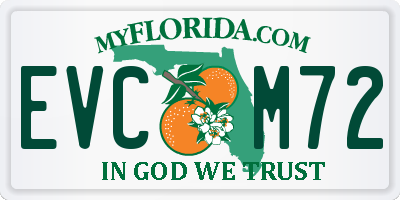 FL license plate EVCM72