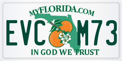 FL license plate EVCM73