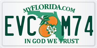FL license plate EVCM74