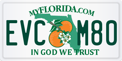 FL license plate EVCM80