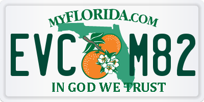 FL license plate EVCM82