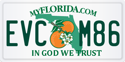 FL license plate EVCM86