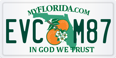 FL license plate EVCM87