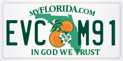 FL license plate EVCM91