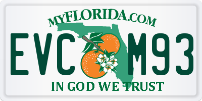 FL license plate EVCM93