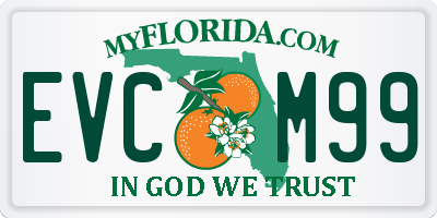 FL license plate EVCM99