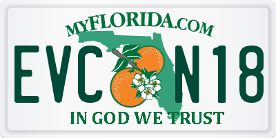 FL license plate EVCN18