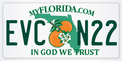 FL license plate EVCN22