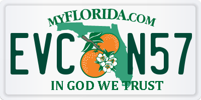 FL license plate EVCN57