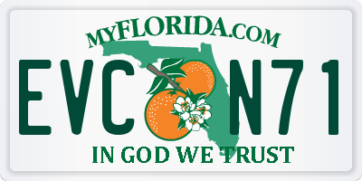 FL license plate EVCN71