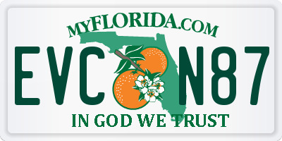 FL license plate EVCN87