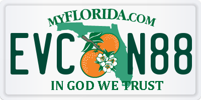 FL license plate EVCN88