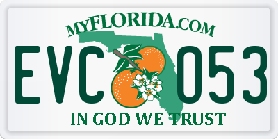 FL license plate EVCO53