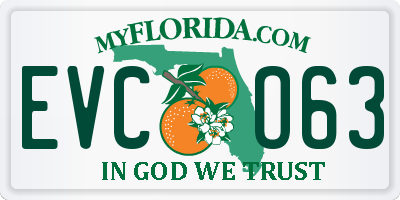 FL license plate EVCO63