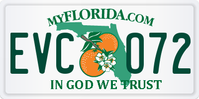 FL license plate EVCO72