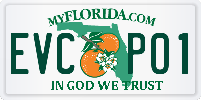 FL license plate EVCP01