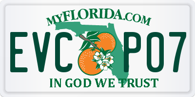 FL license plate EVCP07