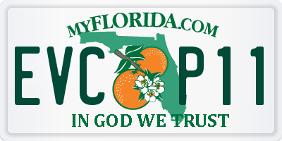 FL license plate EVCP11
