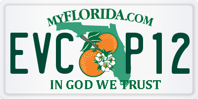 FL license plate EVCP12