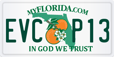 FL license plate EVCP13