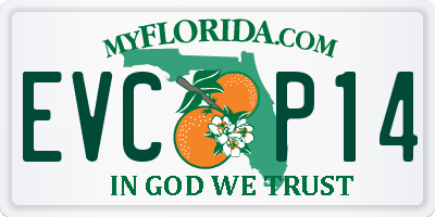 FL license plate EVCP14
