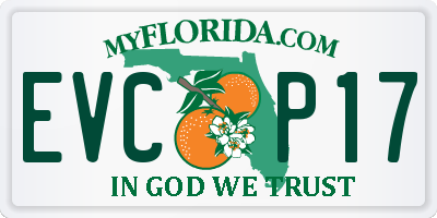 FL license plate EVCP17
