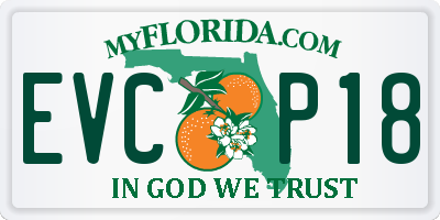 FL license plate EVCP18