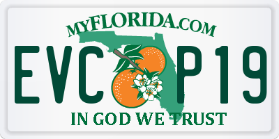 FL license plate EVCP19
