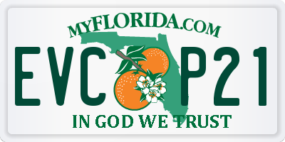 FL license plate EVCP21