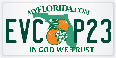 FL license plate EVCP23