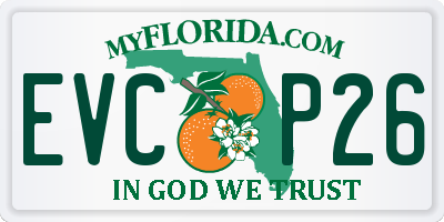 FL license plate EVCP26
