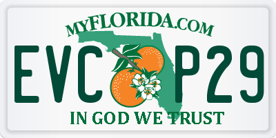 FL license plate EVCP29