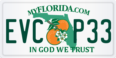 FL license plate EVCP33