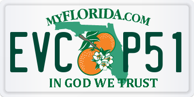 FL license plate EVCP51