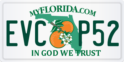 FL license plate EVCP52