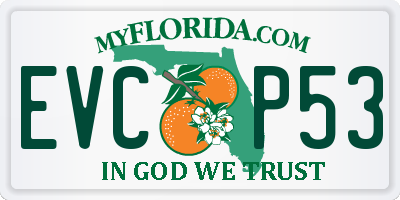 FL license plate EVCP53