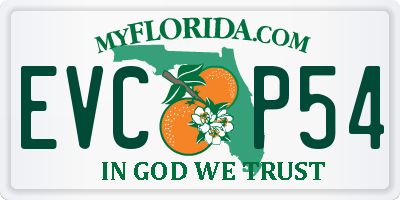 FL license plate EVCP54